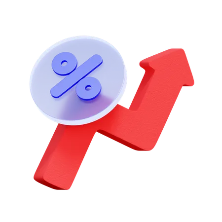 금리 인상 화살표  3D Icon