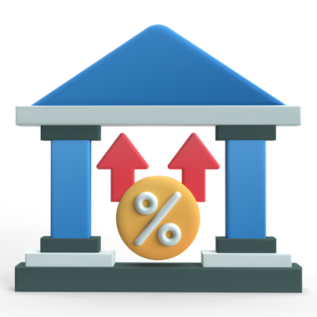 Interest Rate Increase  3D Icon