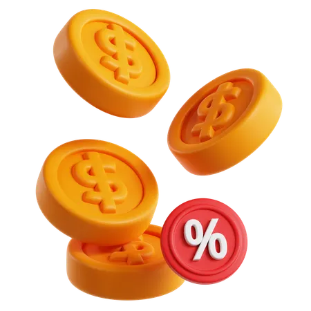 이자율  3D Icon