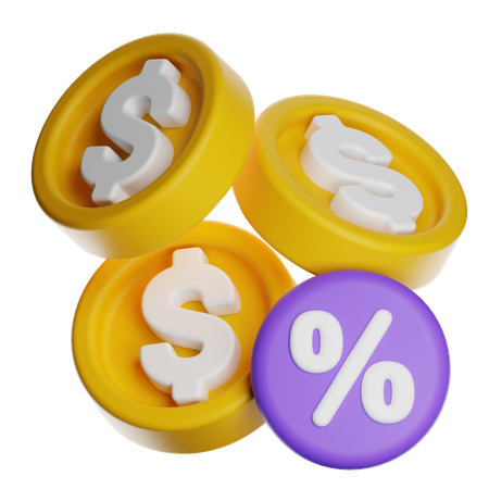 이자율  3D Icon