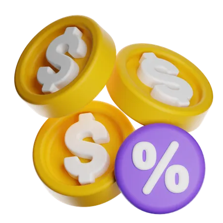 이자율  3D Icon