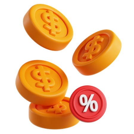 Interest Rate Percentage  3D Icon