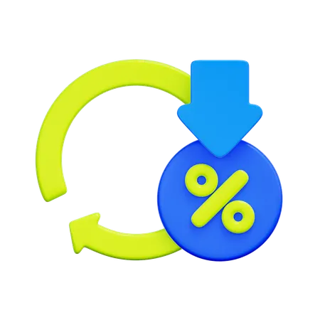 금리 인하  3D Icon
