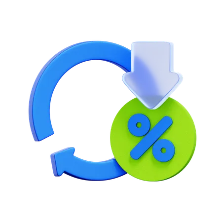 금리 인하  3D Icon