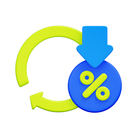 Interest Rate Reduction  3D Icon