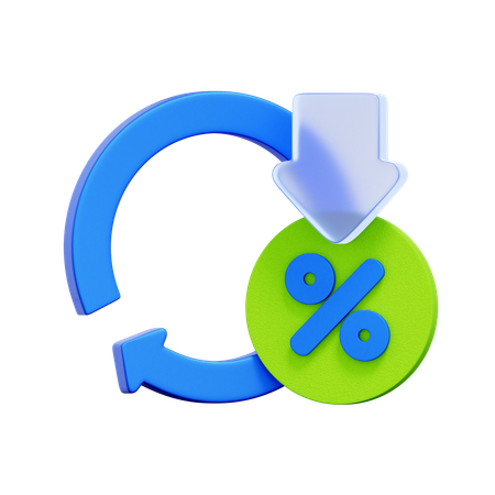 Interest Rate Reduction  3D Icon