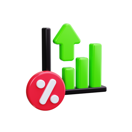 Interest Rate Rise  3D Icon