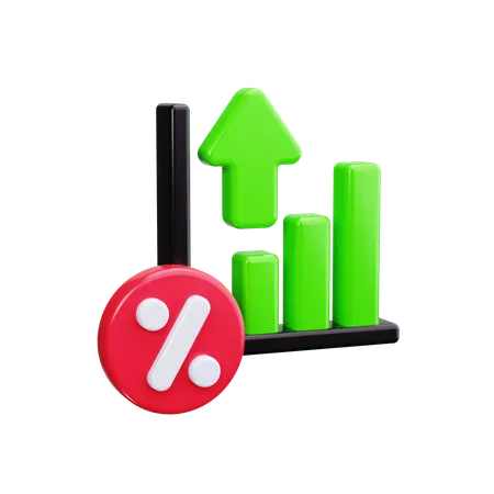 Interest Rate Rise  3D Icon
