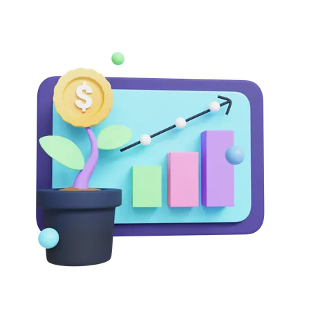 Interest Rate Up  3D Icon