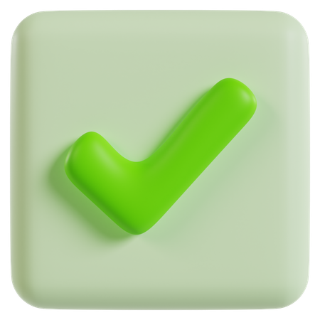 Interface do botão de confirmação verde  3D Icon