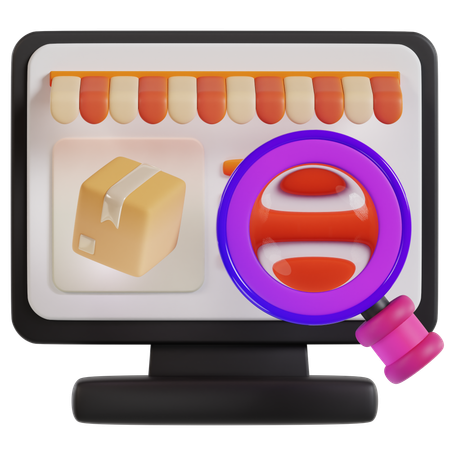 Interface de compras on-line para desktop  3D Icon