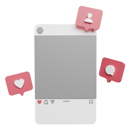Interface de l'application de médias sociaux  3D Icon