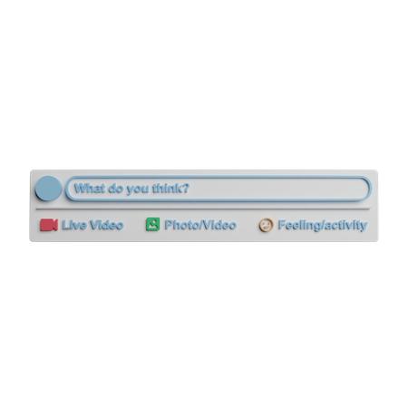 Interface de médias sociaux  3D Icon