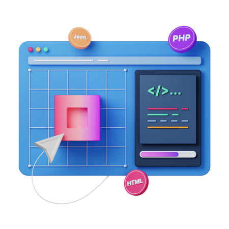 Interface de web design  3D Icon