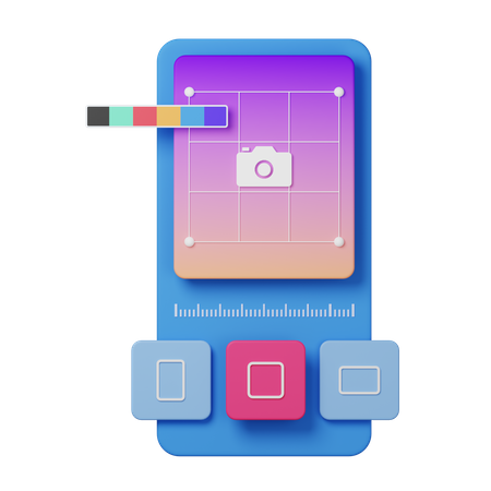 Interface do aplicativo editor de fotos  3D Icon