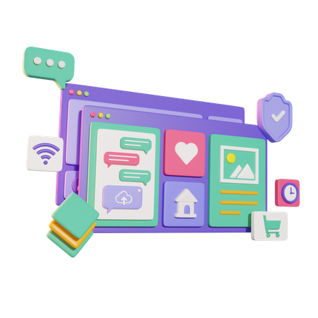 Interface do site  3D Icon