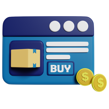 Interface eficiente de compras online  3D Icon