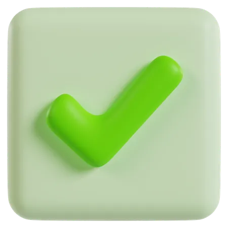 Interfaz del botón de confirmación verde  3D Icon