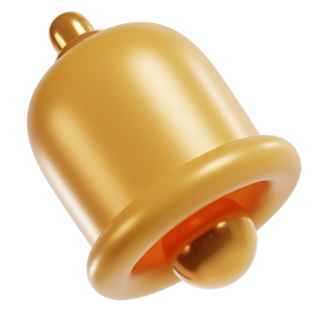 Interfaz de campana de notificación dorada  3D Icon