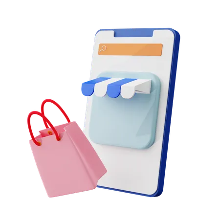 Interfaz de bolsa de compras  3D Icon