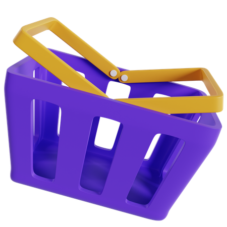 Interfaz colorida de la cesta de la compra  3D Icon