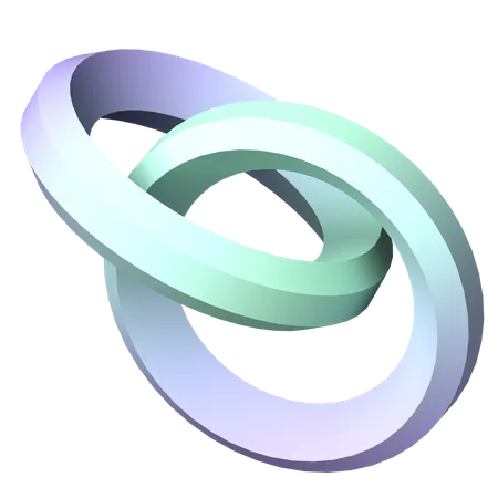 서로 맞물린 고리 루프  3D Icon