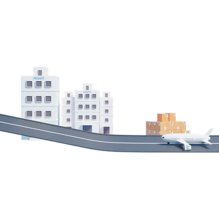 International Cargo Delivery Service Concept Icon Or 3 D Air Cargo Delivery Service 3D Icon