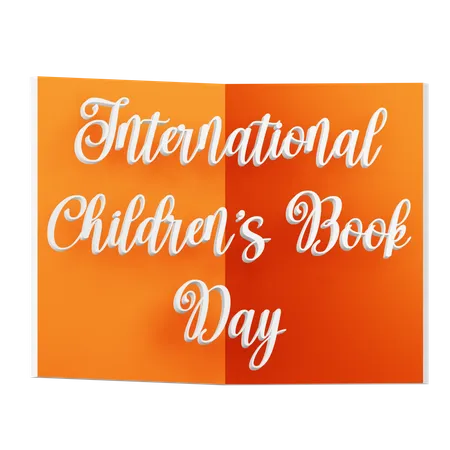 3 D International Childrens Book Day With Transparent Background 3D Icon