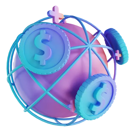 3 D Illustration Colorful Global Money 3D Illustration