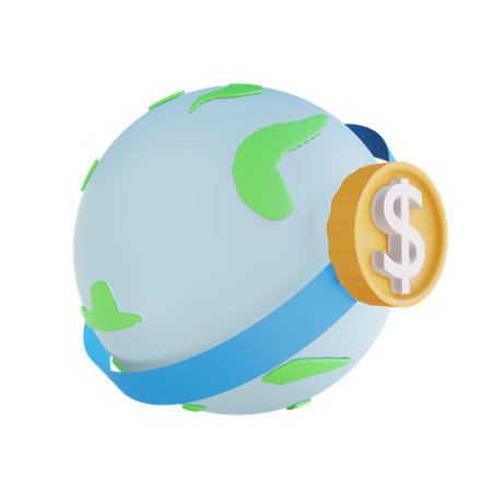 International Currency 3D Illustration
