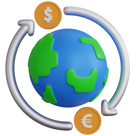 International Currency Exchange  3D Icon
