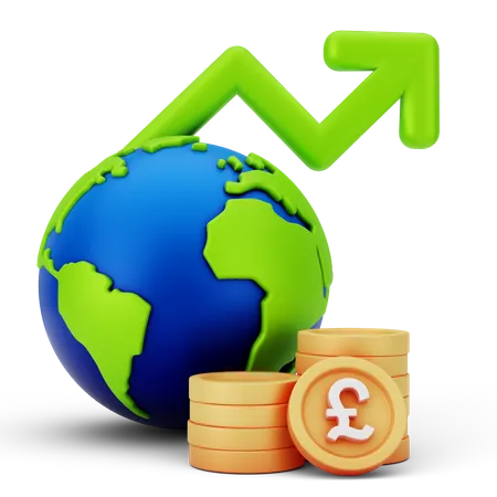 International Currency Growth  3D Icon