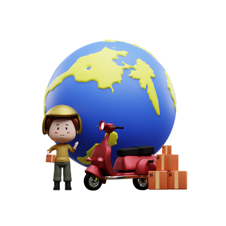 International delivery  3D Illustration