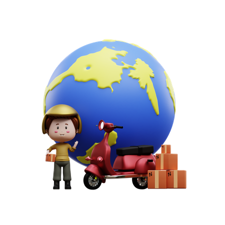 International delivery  3D Illustration