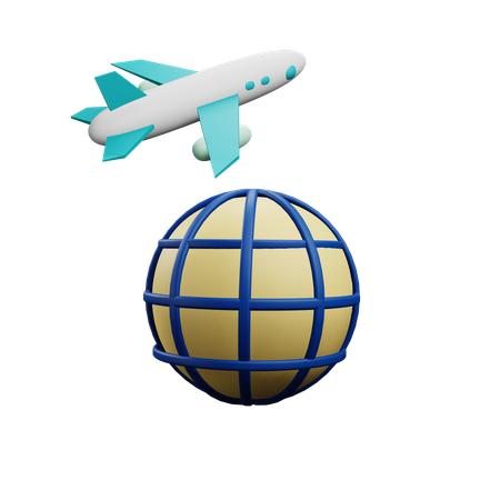 International Flight  3D Icon