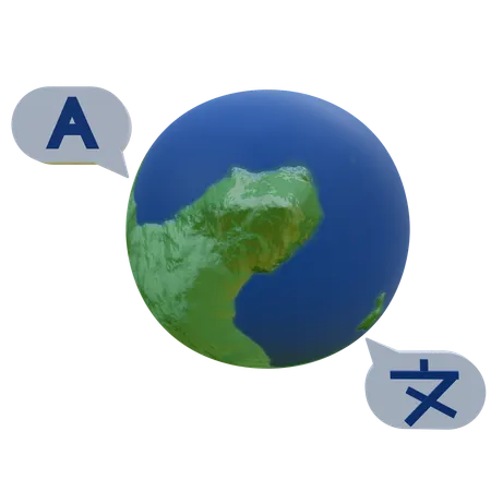 International Language  3D Icon