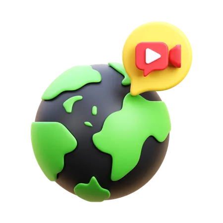 International Video  3D Icon