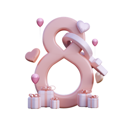 International Woman Day Gift  3D Illustration