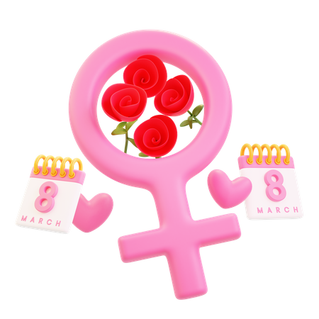 International women's day  3D Illustration