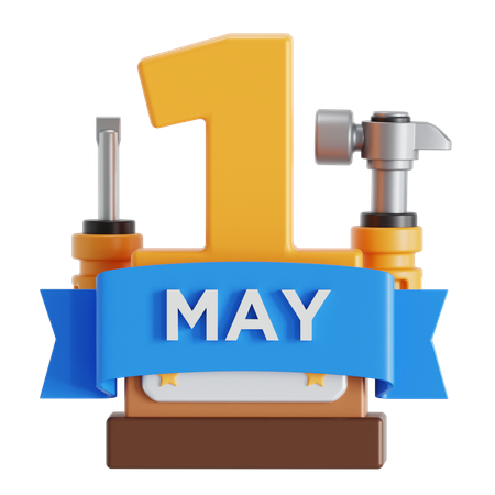 International workers day date  3D Icon