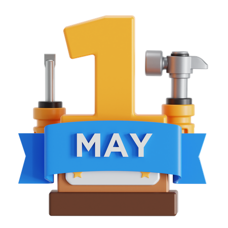 International workers day date  3D Icon