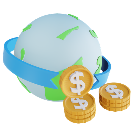 Internationale Währung  3D Illustration
