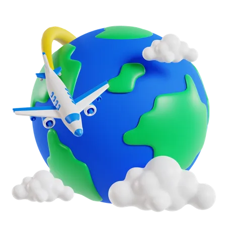 Internationaler Flug  3D Icon