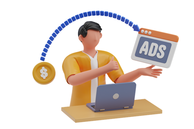 Internet Ads  3D Icon