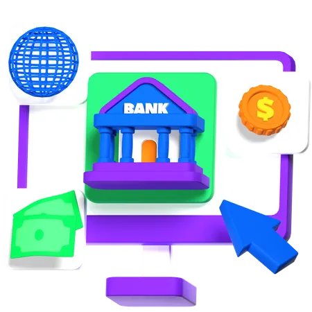 Internet Banking 3D Icon