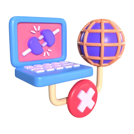 Internet desconectado  3D Icon