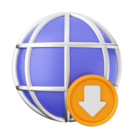 Internet Download  3D Icon