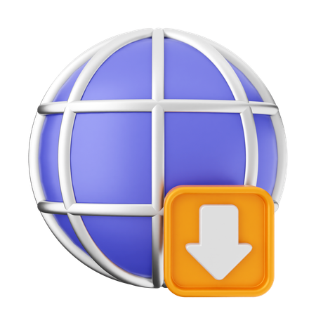 Internet Download  3D Icon