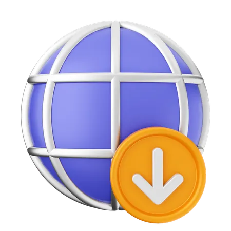 Internet Download  3D Icon