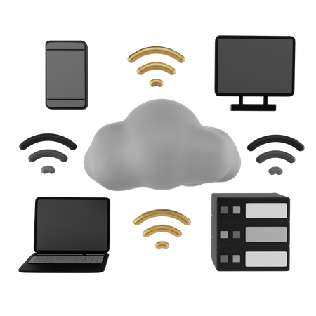 Internet en nuage  3D Icon